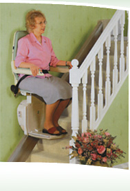 Woman on stairlift