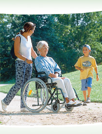 Woman in wheelchair